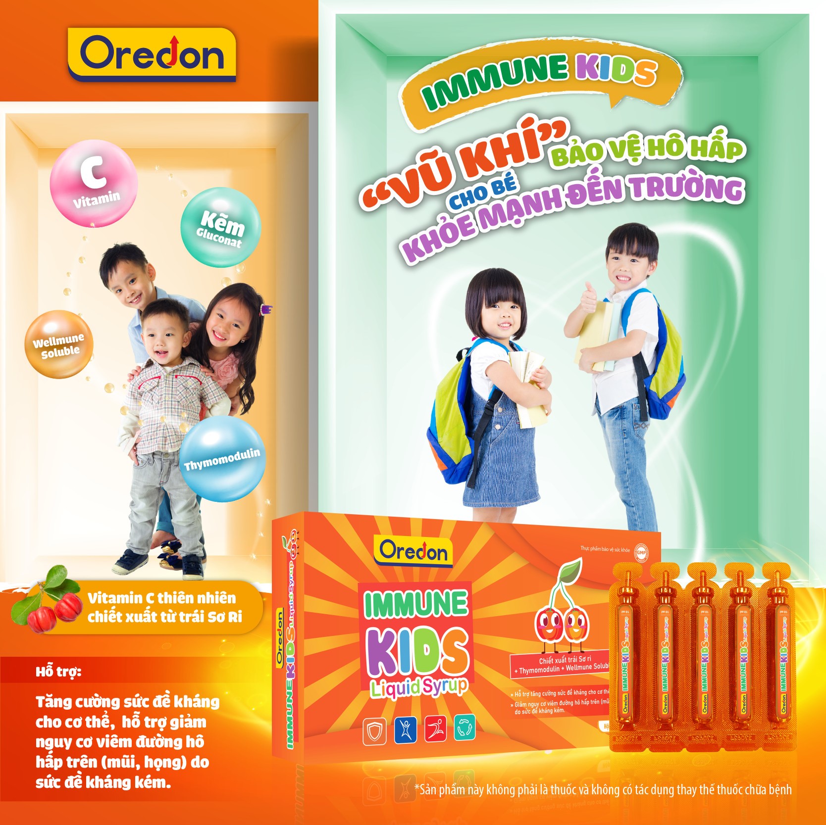Nâng cao đề kháng hiệu quả với Oredon Immune Kids Liquid Syrup