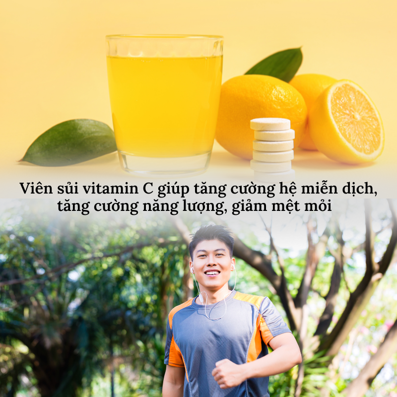 Viên sủi vitamin C giúp tăng cường hệ miễn dịch và khả năng đề kháng của cơ thể