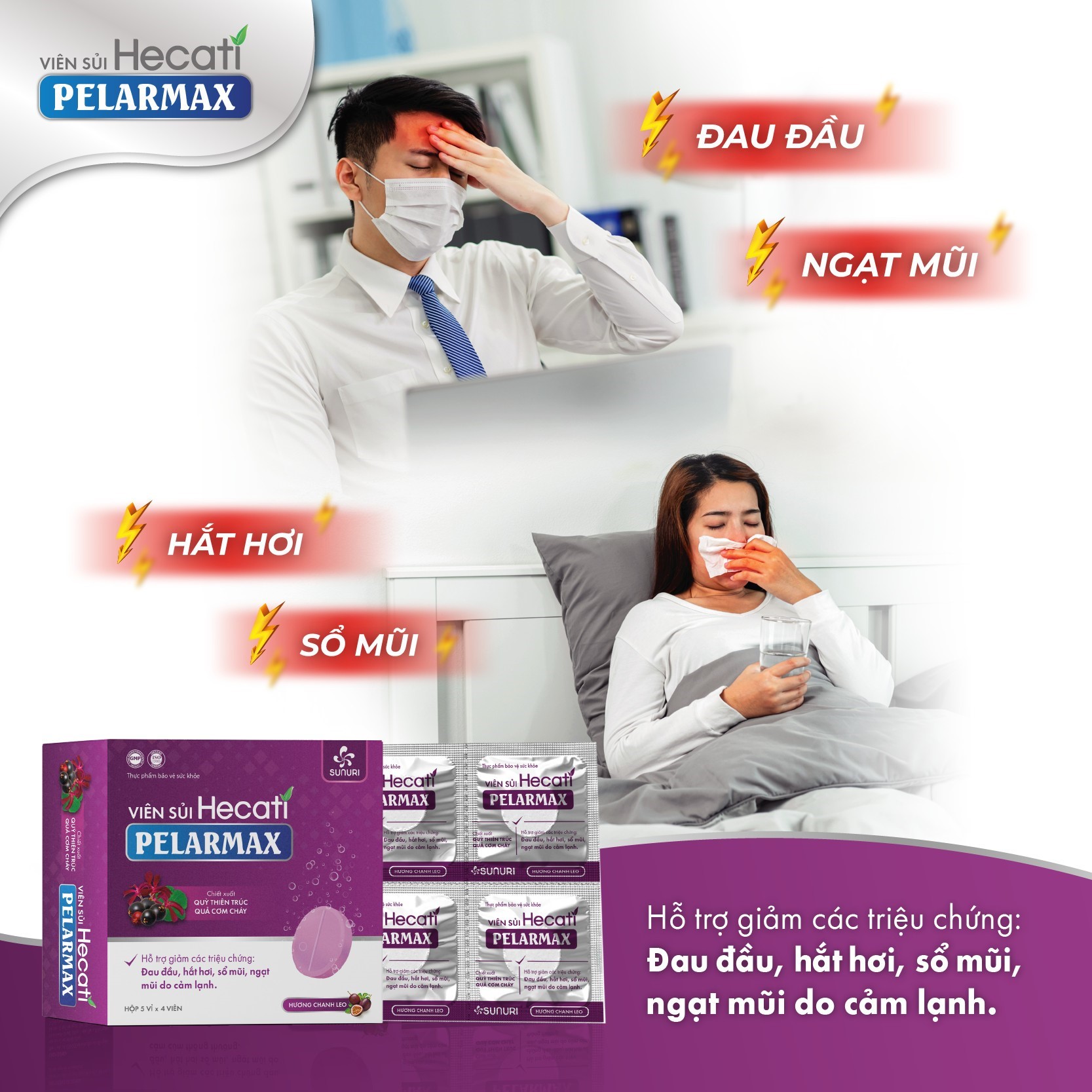 Hecati Pelarmax giảm nhanh các triệu chứng cảm cúm