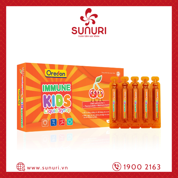 TPBVSK - OREDON IMMUNE KIDS LIQUID SYRUP (SIRO HỖ TRỢ SỨC ĐỀ KHÁNG IMMUNE KIDS) (Hộp 20 ống x 10ml)